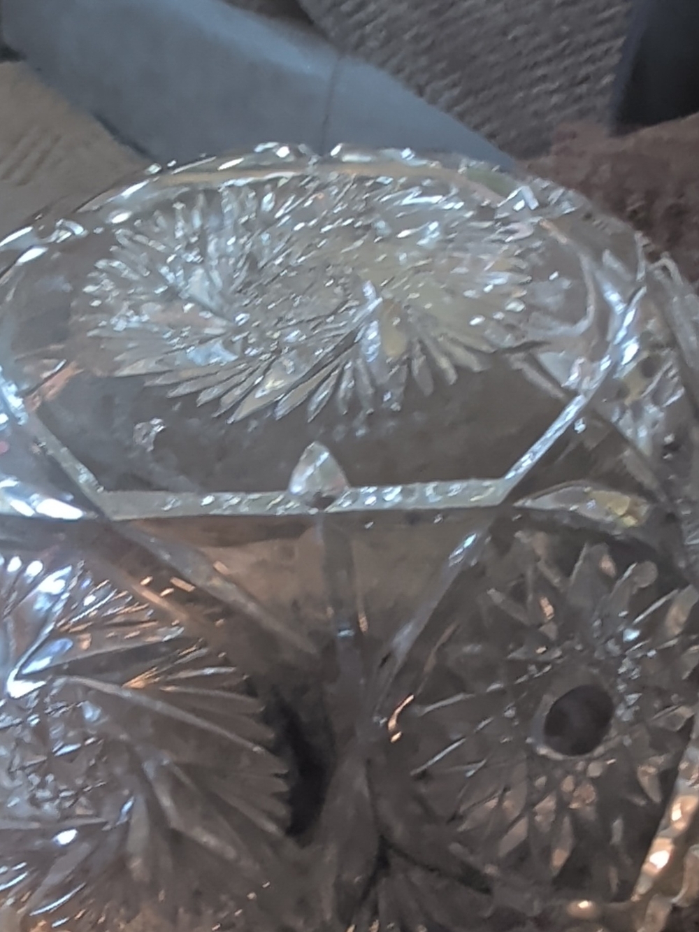 Cut Crystal Decorative Bowl - Clear Glass Accent